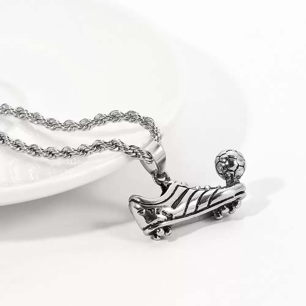 Fußball Kette mit Schuh & Ball Anhänger