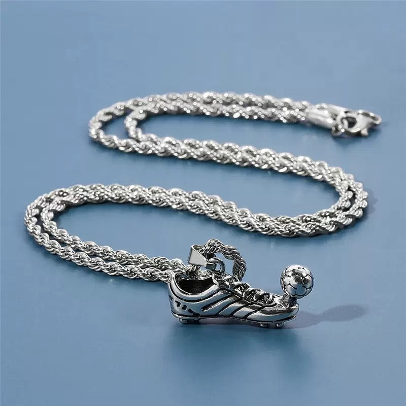 Fußball Kette mit Schuh & Ball Anhänger