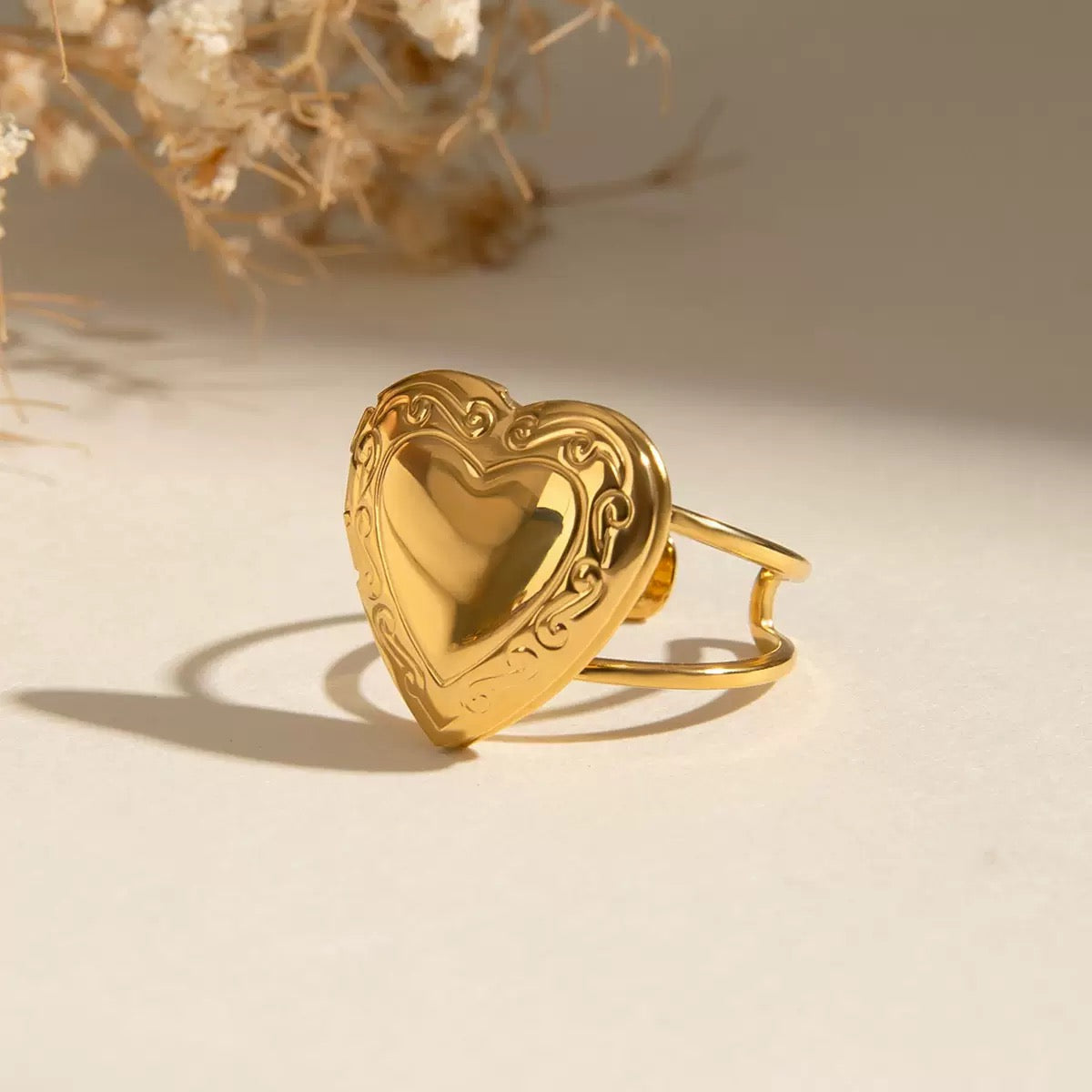 Personalisierter Herz Foto Ring