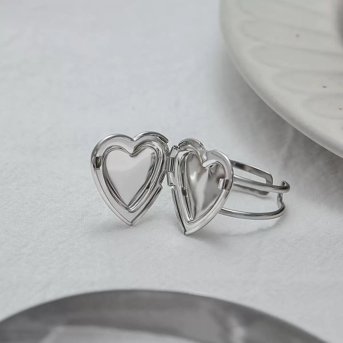 Personalisierter Herz Foto Ring