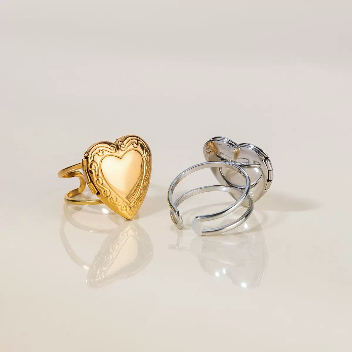 Personalisierter Herz Foto Ring