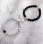 Magnetische Armbänder für Paare, 2er-Set, Naturstein-Perlenarmband, magnetisches Liebesarmband, Geschenk für Paare/Freund/Freundin