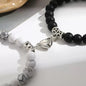 Magnetische Armbänder für Paare, 2er-Set, Naturstein-Perlenarmband, magnetisches Liebesarmband, Geschenk für Paare/Freund/Freundin