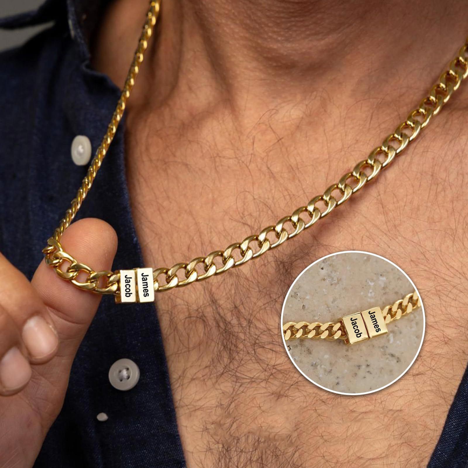 Halskette mit Namenbeads für Männer