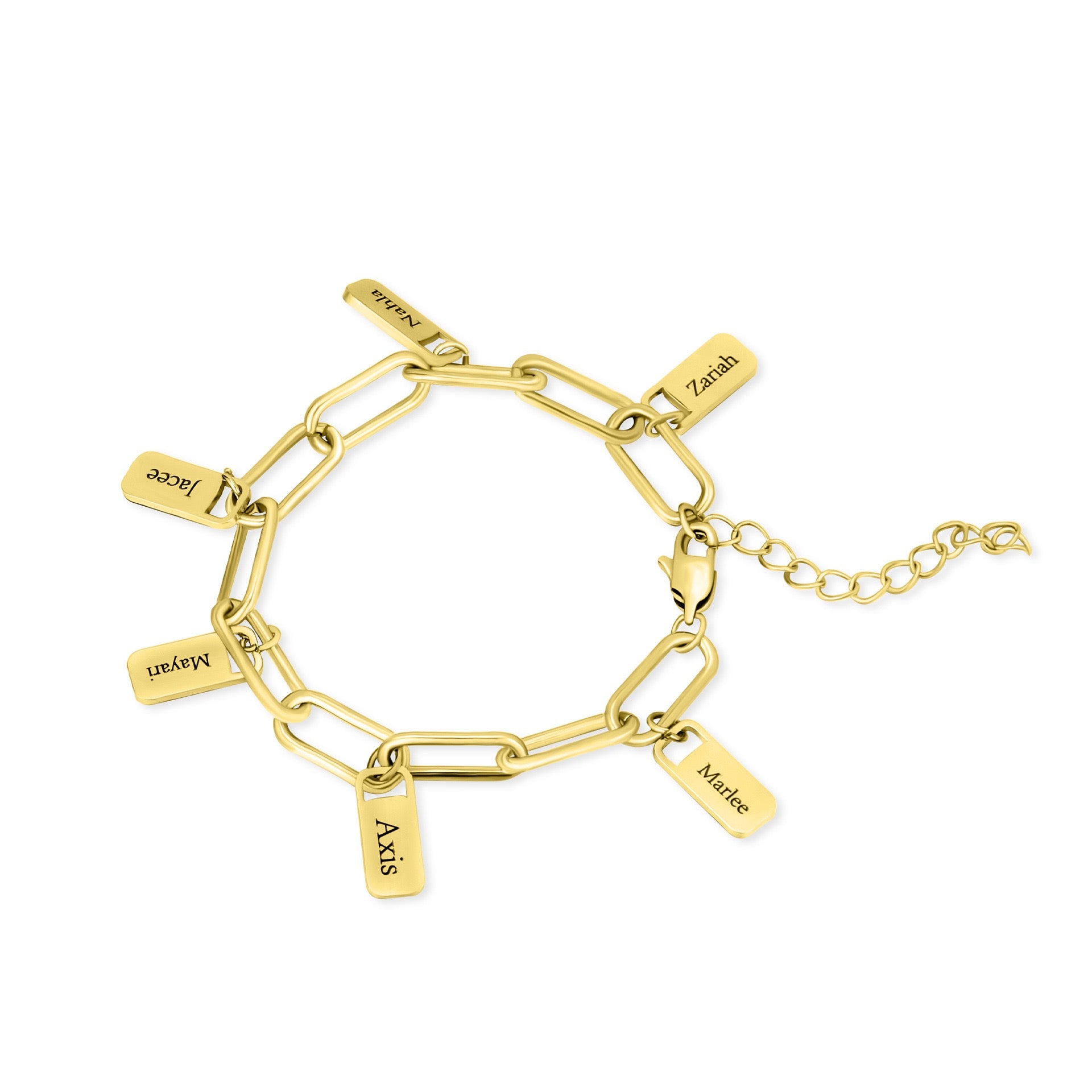 Personalisiertes Familienarmband mit Namensanhängern