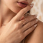 Personalisierter Geburtsblumen-Ring mit Name