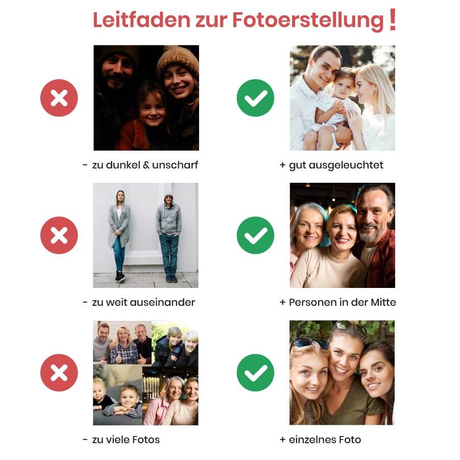 Personalisierte Herz Halskette mit Foto - Smooth