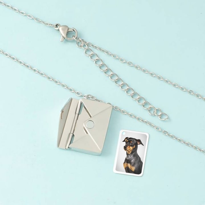 Liebesbrief Halskette mit personalisierter Nachricht oder Bild