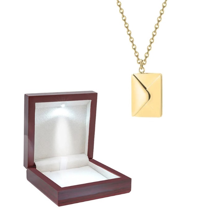 Liebesbrief Halskette mit personalisierter Nachricht oder Bild