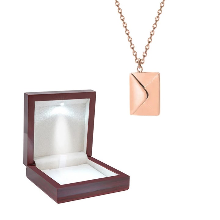 Liebesbrief Halskette mit personalisierter Nachricht oder Bild