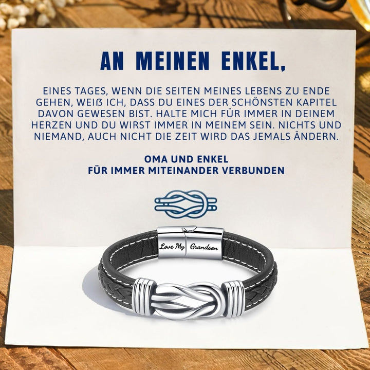 Oma und Enkel Für Immer Miteinander Verbunden - Geflochtenes Lederarmband