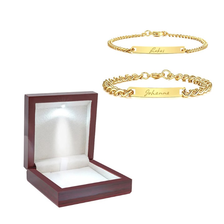 Partnerarmbänder mit Gravur