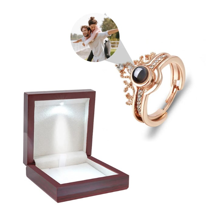 Personalisierter Foto Kronen Ring