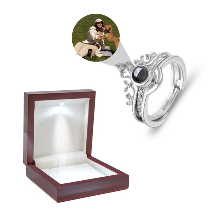 Personalisierter Foto Kronen Ring