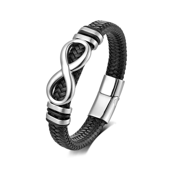 An Meinen Sohn - Herren Unendlichkeit Lederarmband mit Geschenkbox