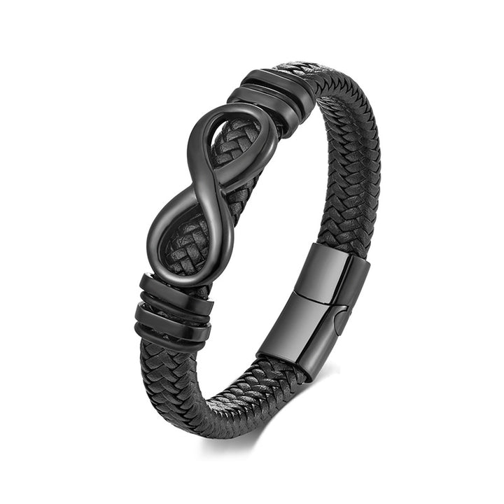An Meinen Sohn - Herren Unendlichkeit Lederarmband mit Geschenkbox