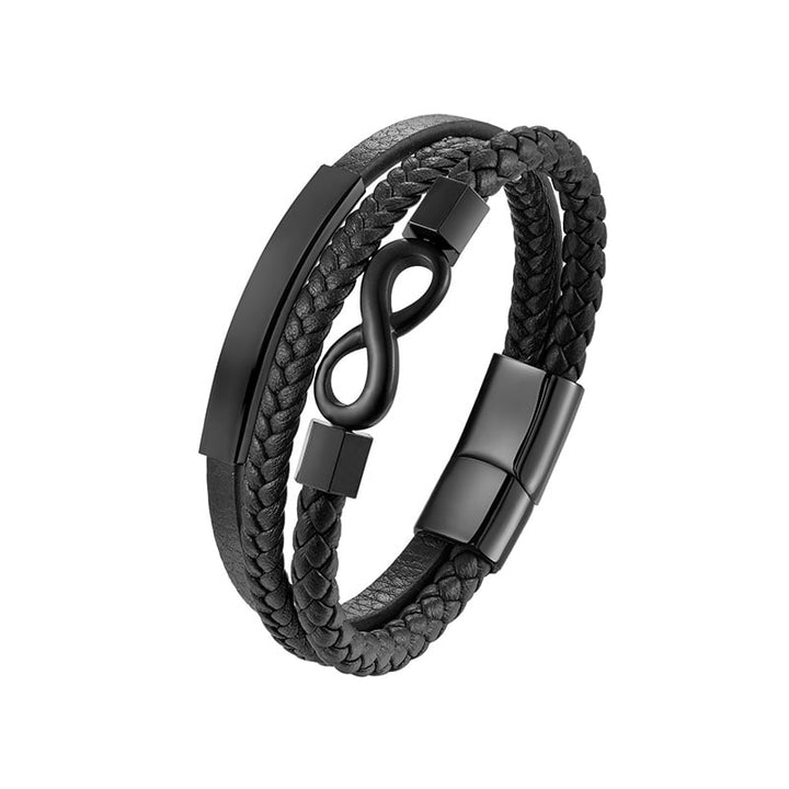An Meinen Mann - Personalisiertes Herren Unendlichkeit Lederarmband mit Geschenkbox