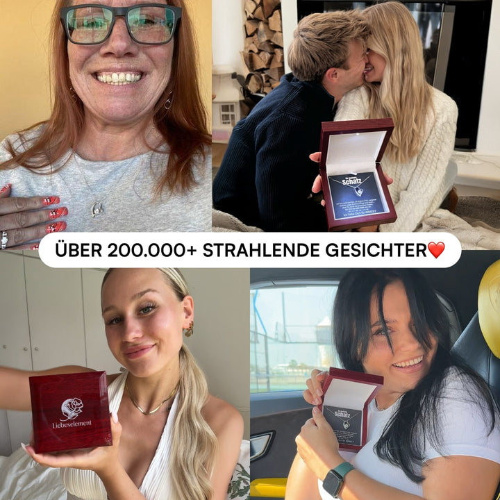 14k Weißgold Ausführung Herz Halskette - An meinen Schatz - Elegant