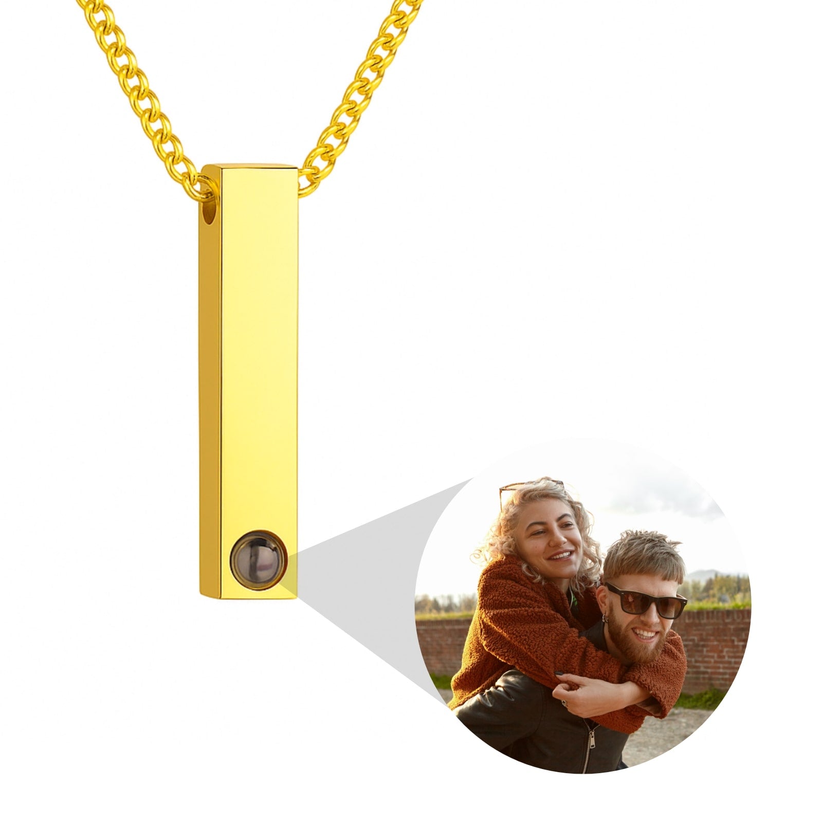 Personalisierte Stab Halskette mit Foto
