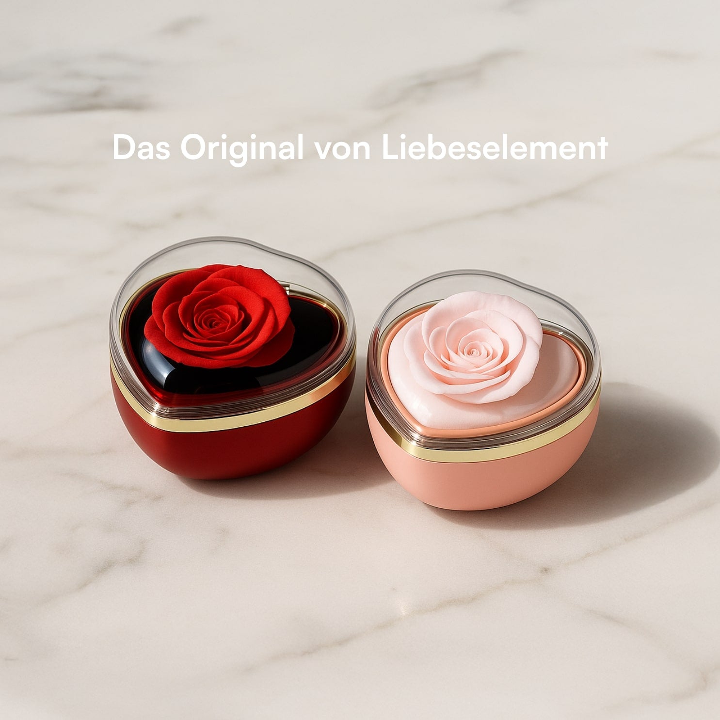 Rotierende Rosenbox - Mit Namensgravur Doppelherzkette