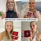 Herzschloss Rosenbox – mit Doppelherz Halskette und echter Rose
