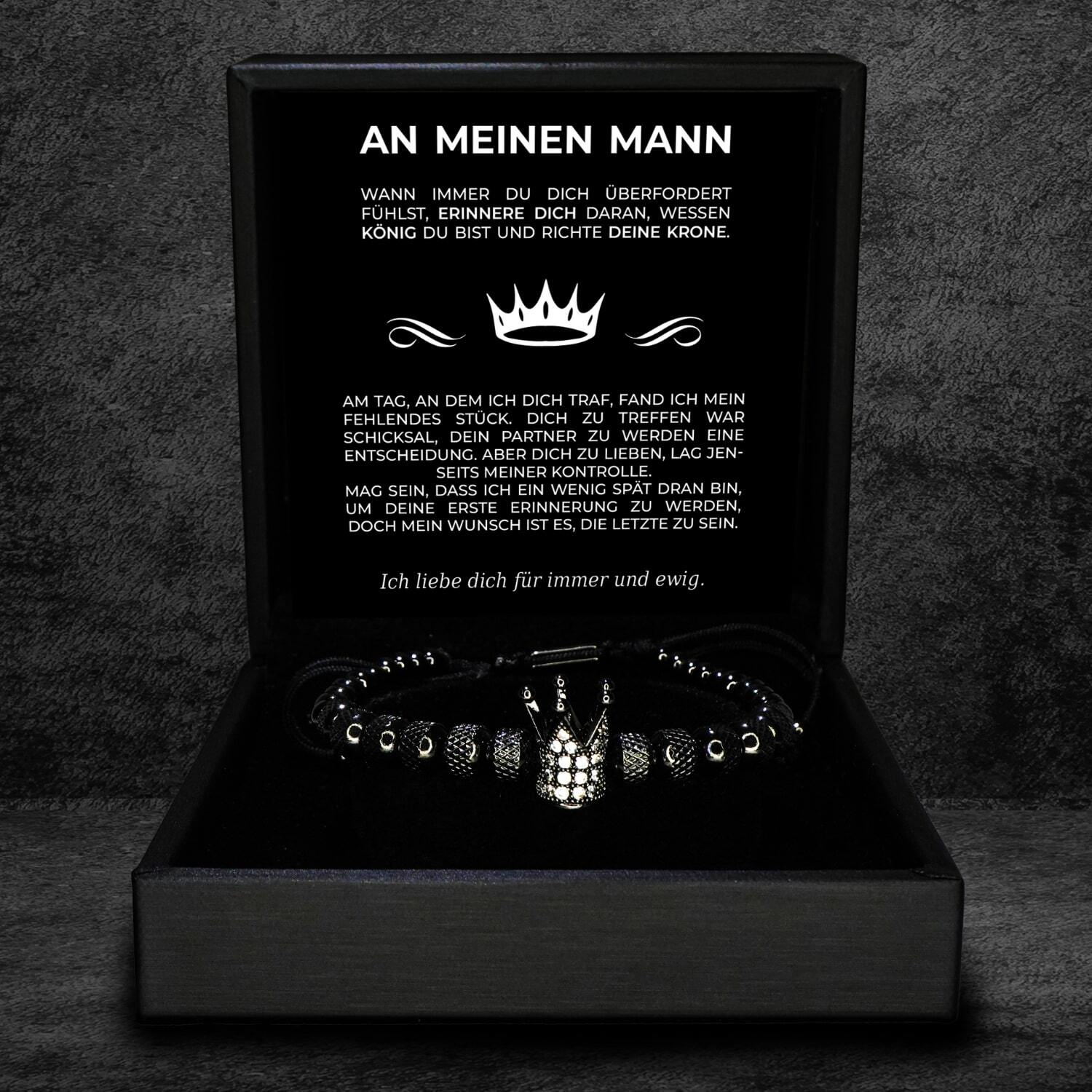 An meinen Mann - "Richte Deine Krone" Armband Geschenk Set