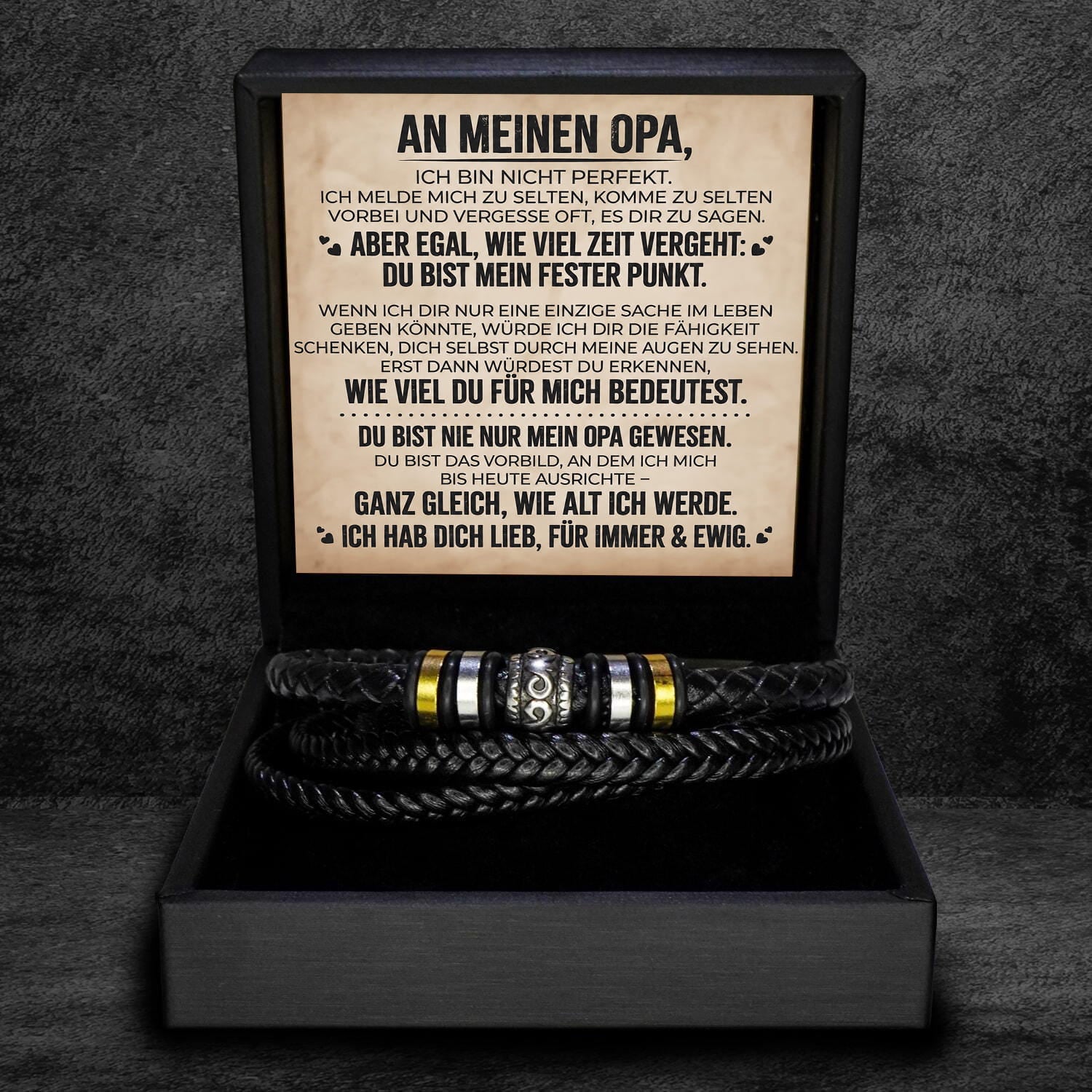 An meinen Opa - Herren Lederarmband