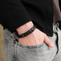 An meinen Mann - Lederarmband mit gravierten Beads