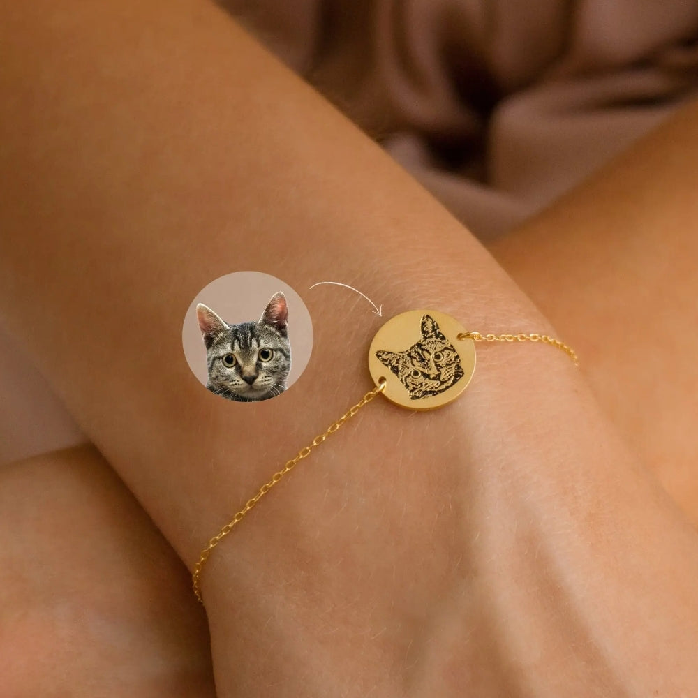 Personalisiertes Hunde Armband mit Kopf oder Pfoten Abdruck