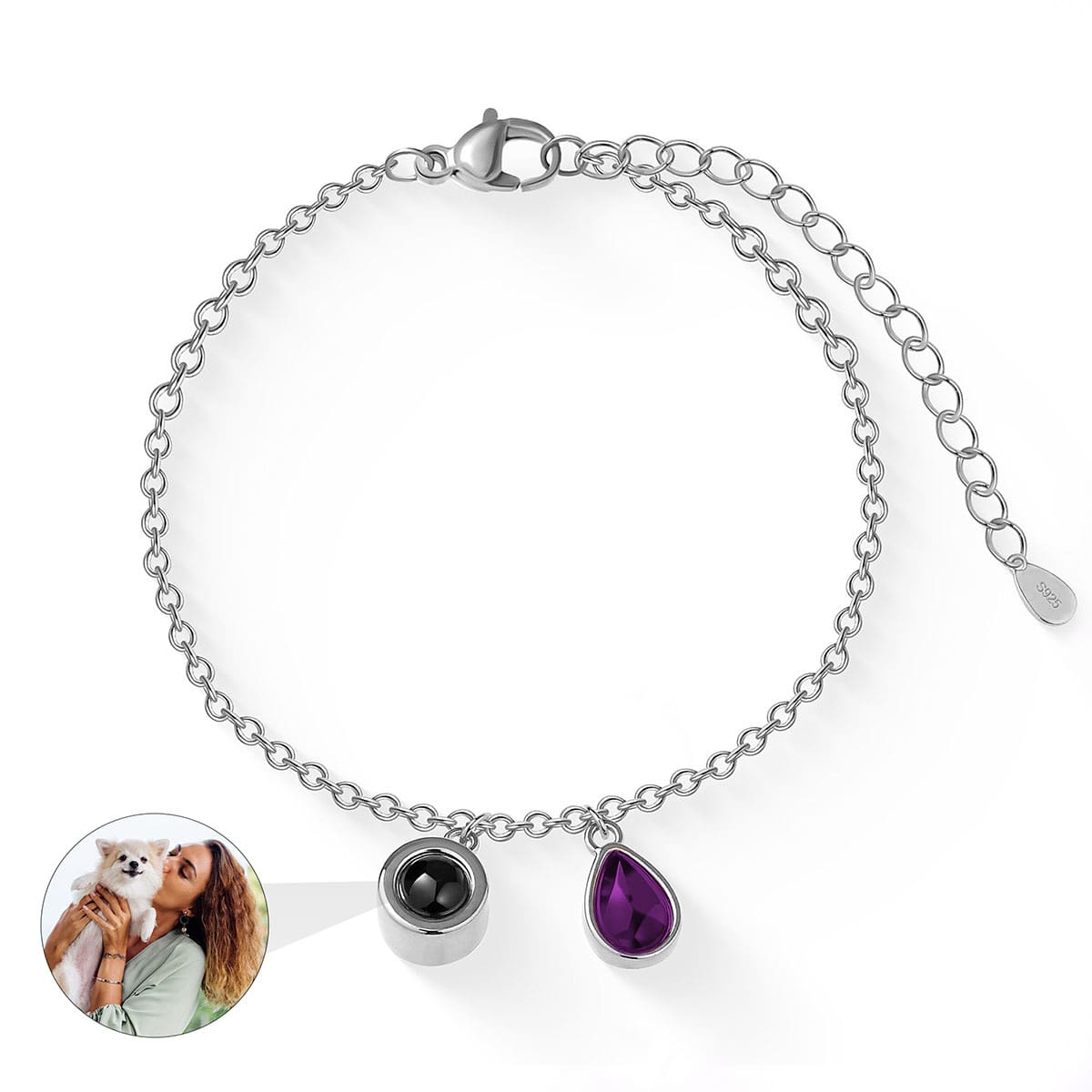 Fotoarmband mit eigenem Foto - Geburtsstein