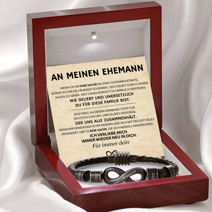 Unendlichkeits Namen Armband - Für den Mann der uns zusammenhält