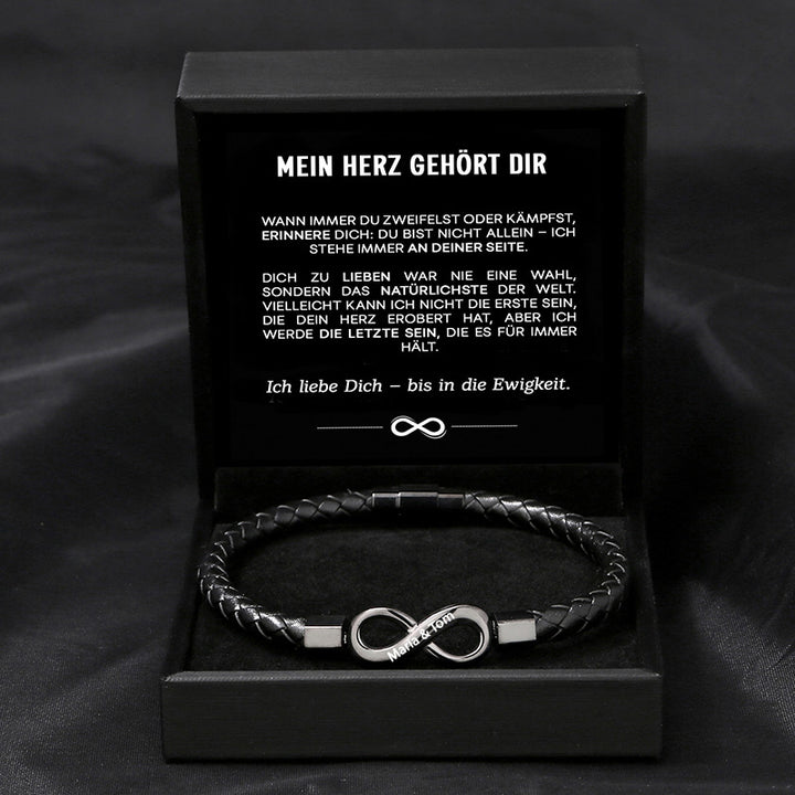 "Mein Herz gehört dir" - Unendlichkeits-Armband an meinen Mann