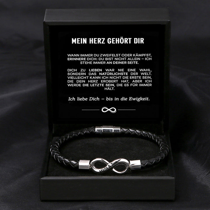 "Mein Herz gehört dir" - Unendlichkeits-Armband an meinen Mann
