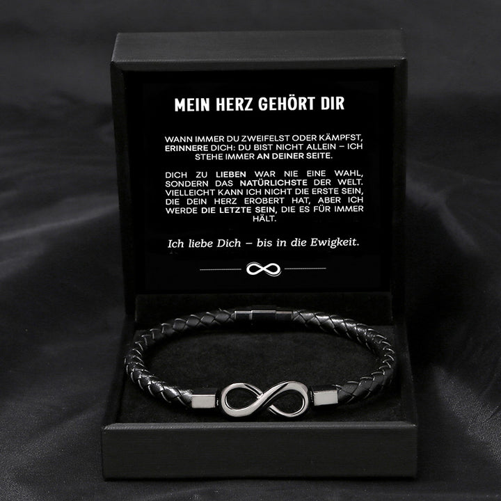 "Mein Herz gehört dir" - Unendlichkeits-Armband an meinen Mann