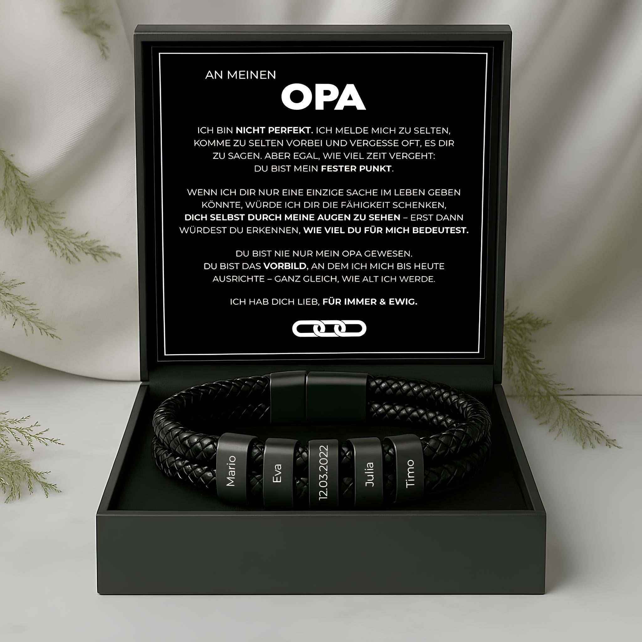 An meinen Opa - Armband mit Namenbeads
