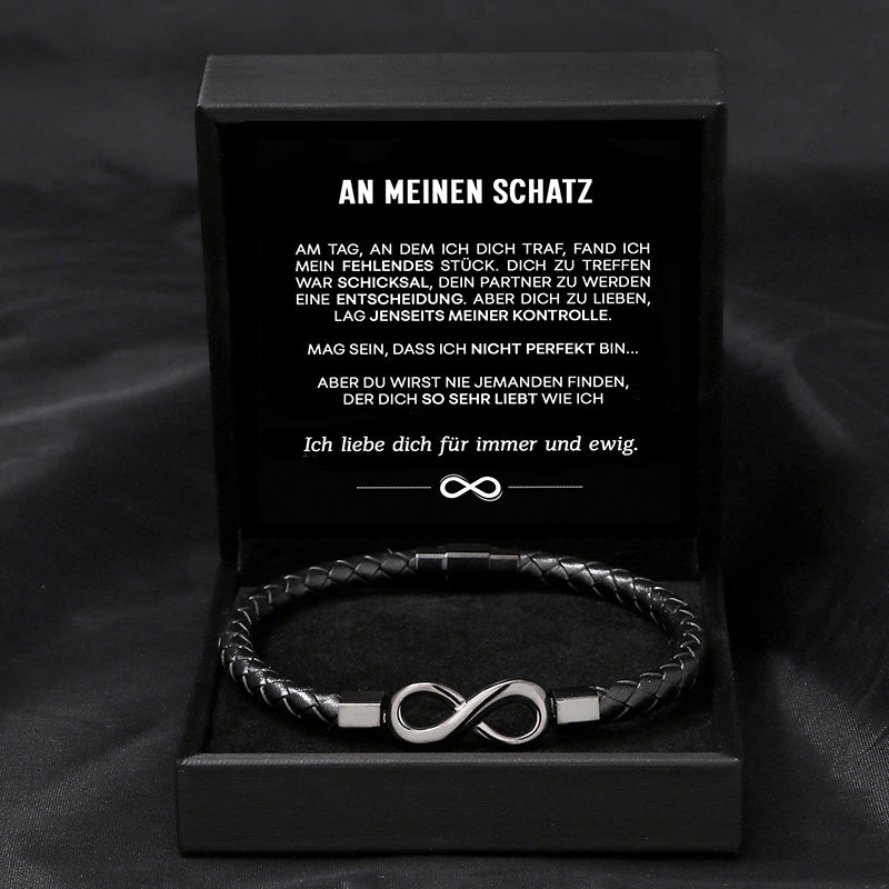 "An meinen Schatz" - Unendlichkeits-Armband an meinen Mann