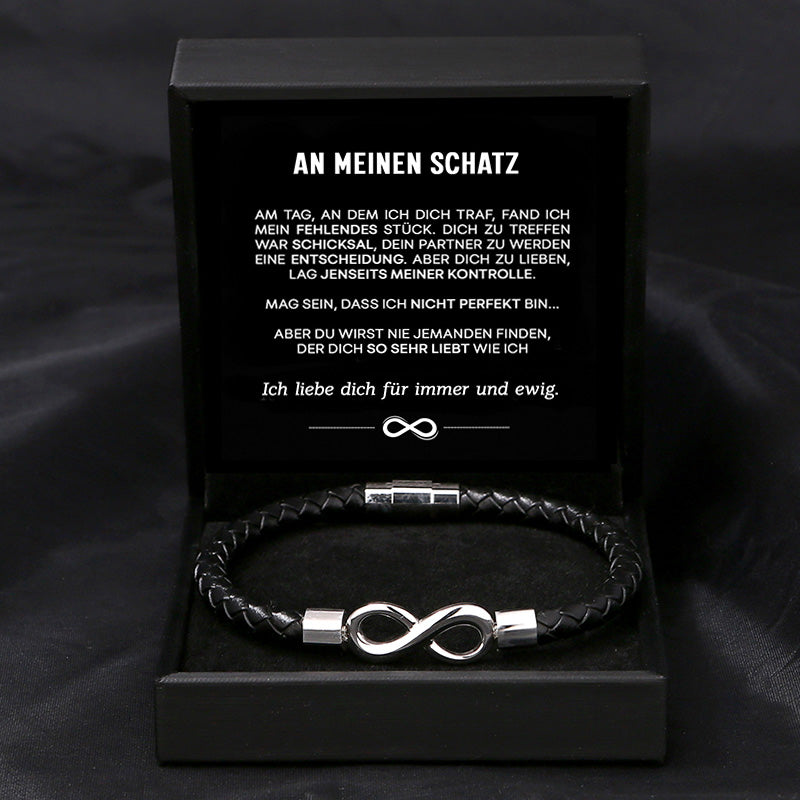 "An meinen Schatz" - Unendlichkeits-Armband an meinen Mann