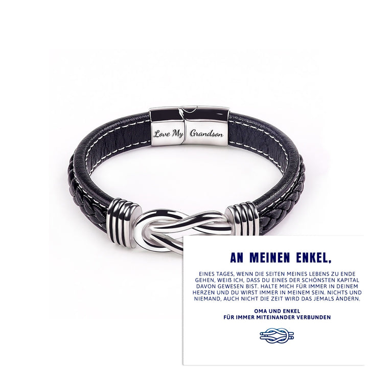 Oma und Enkel Für Immer Miteinander Verbunden - Geflochtenes Lederarmband