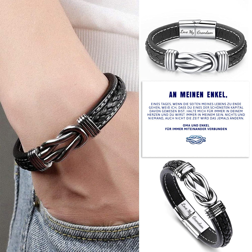 Oma und Enkel Für Immer Miteinander Verbunden - Geflochtenes Lederarmband