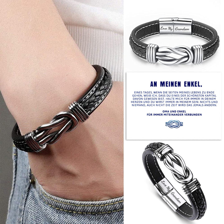 Oma und Enkel Für Immer Miteinander Verbunden - Geflochtenes Lederarmband