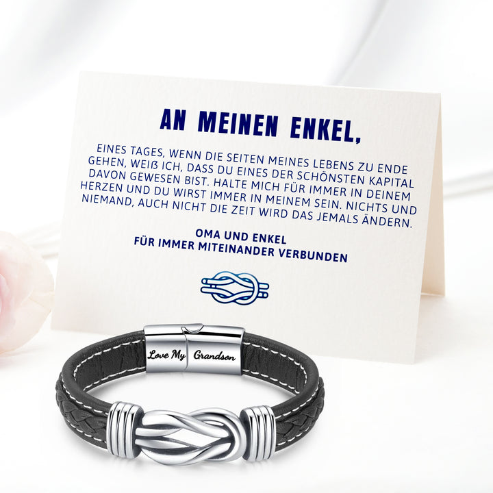 Oma und Enkel Für Immer Miteinander Verbunden - Geflochtenes Lederarmband