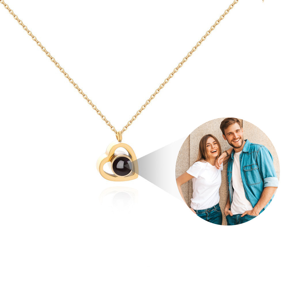 Personalisierte Foto Herz-Halskette Smooth