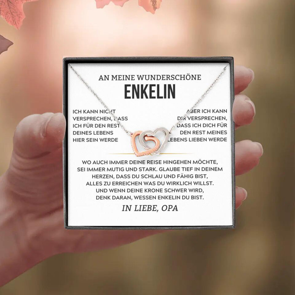 14k Roségold Ausführung Herz-Halskette - An meine wunderschöne Enkelin