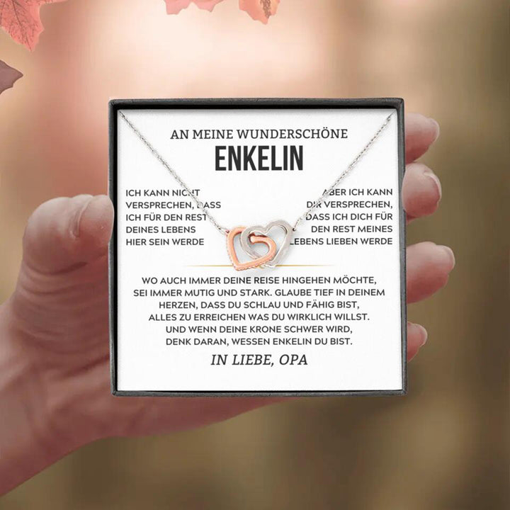 14k Roségold Ausführung Herz-Halskette - An meine wunderschöne Enkelin