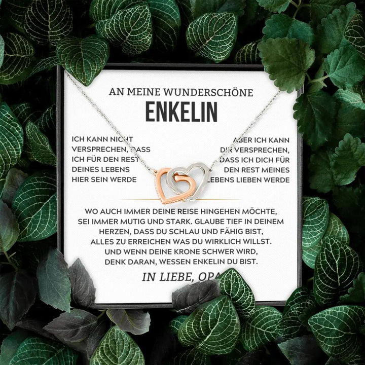 14k Roségold Ausführung Herz-Halskette - An meine wunderschöne Enkelin