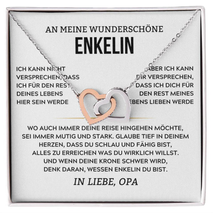 14k Roségold Ausführung Herz-Halskette - An meine wunderschöne Enkelin