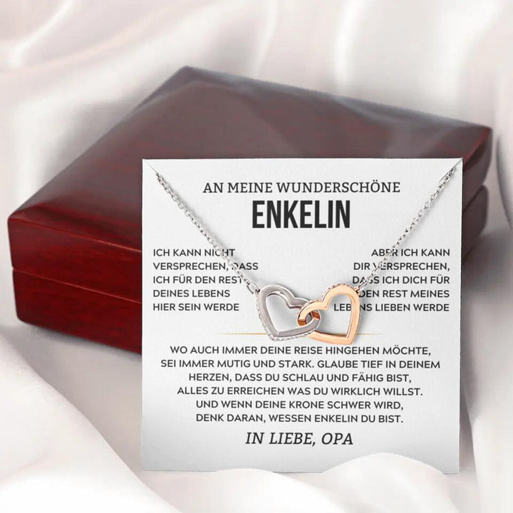 14k Roségold Ausführung Herz-Halskette - An meine wunderschöne Enkelin