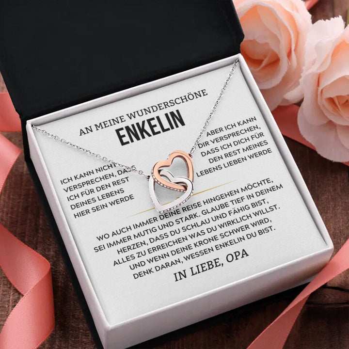 14k Roségold Ausführung Herz-Halskette - An meine wunderschöne Enkelin