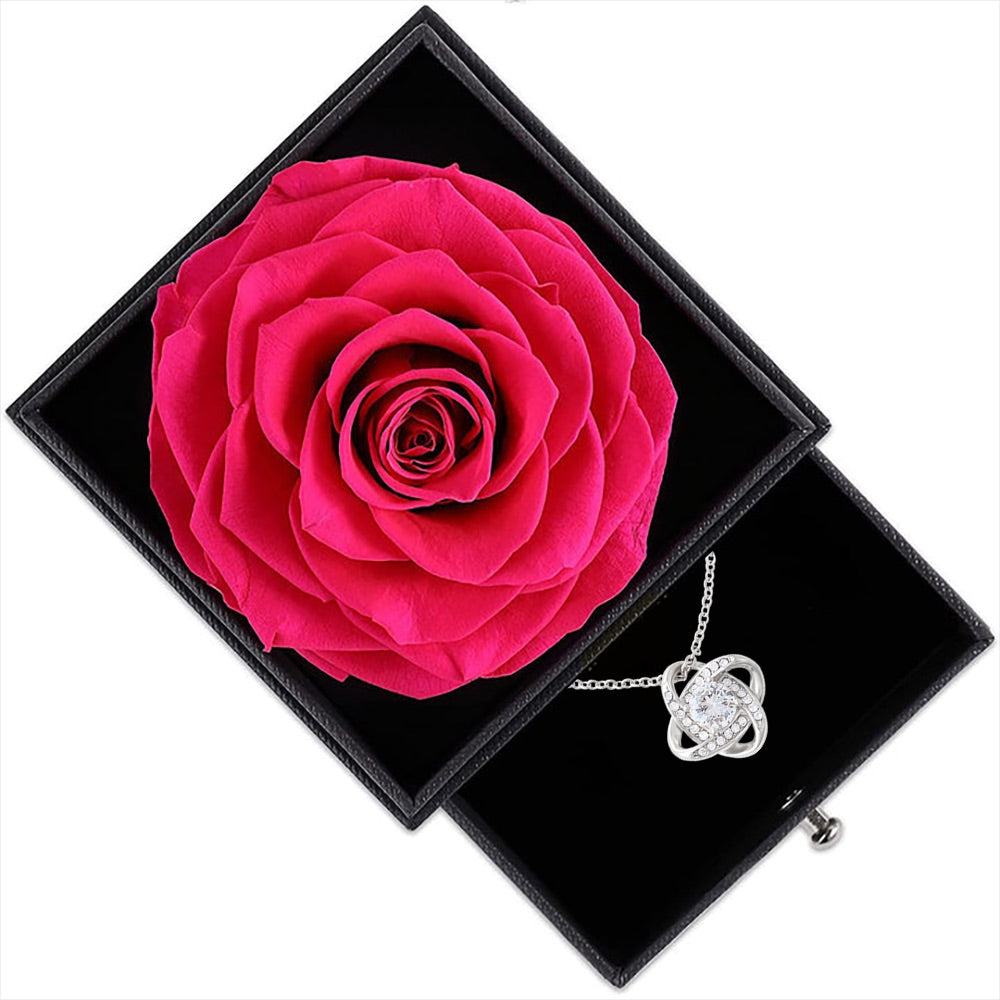 Rosenbox mit 14k Weißgold Ausführung Halskette