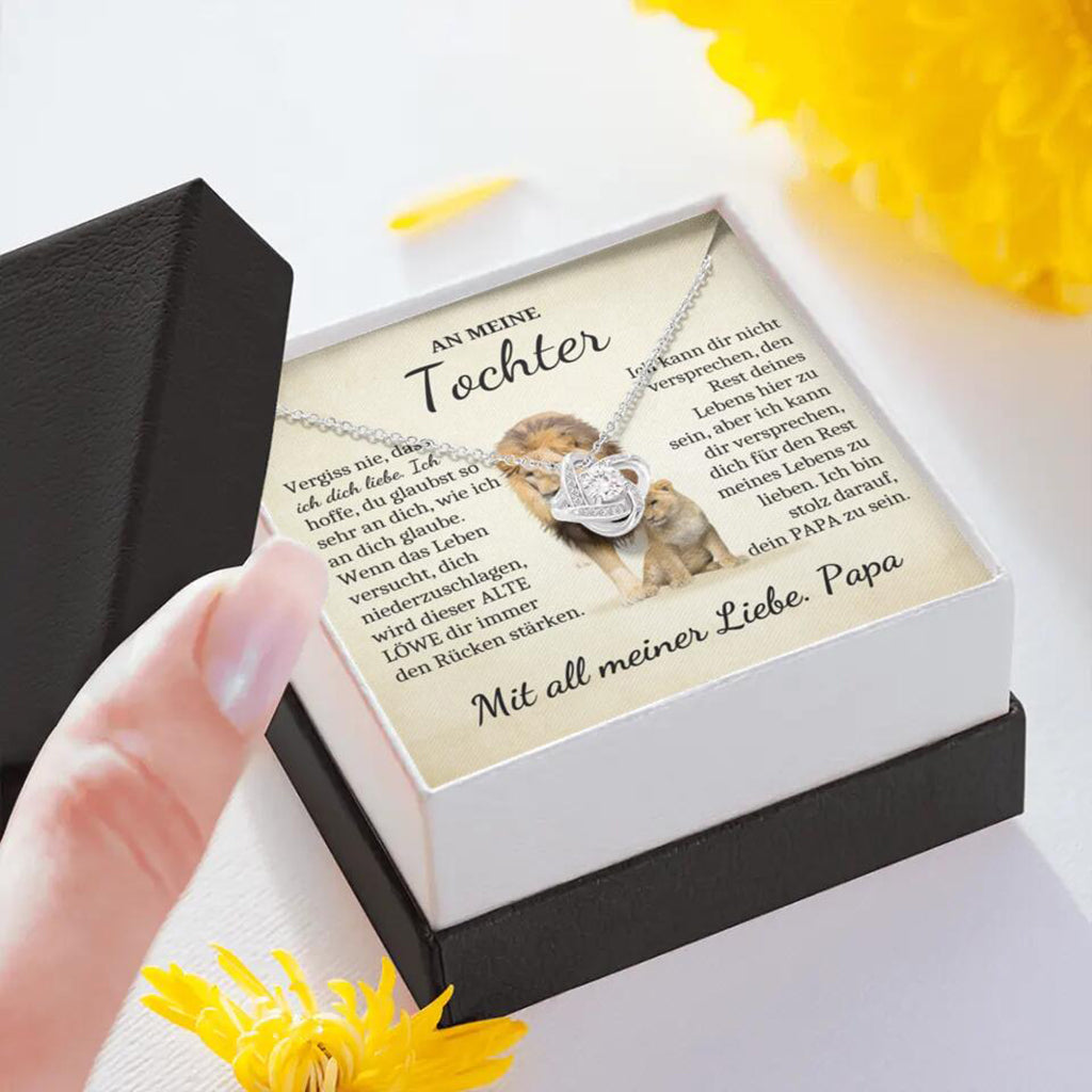 14k Weißgold Ausführung Halskette - An meine Tochter